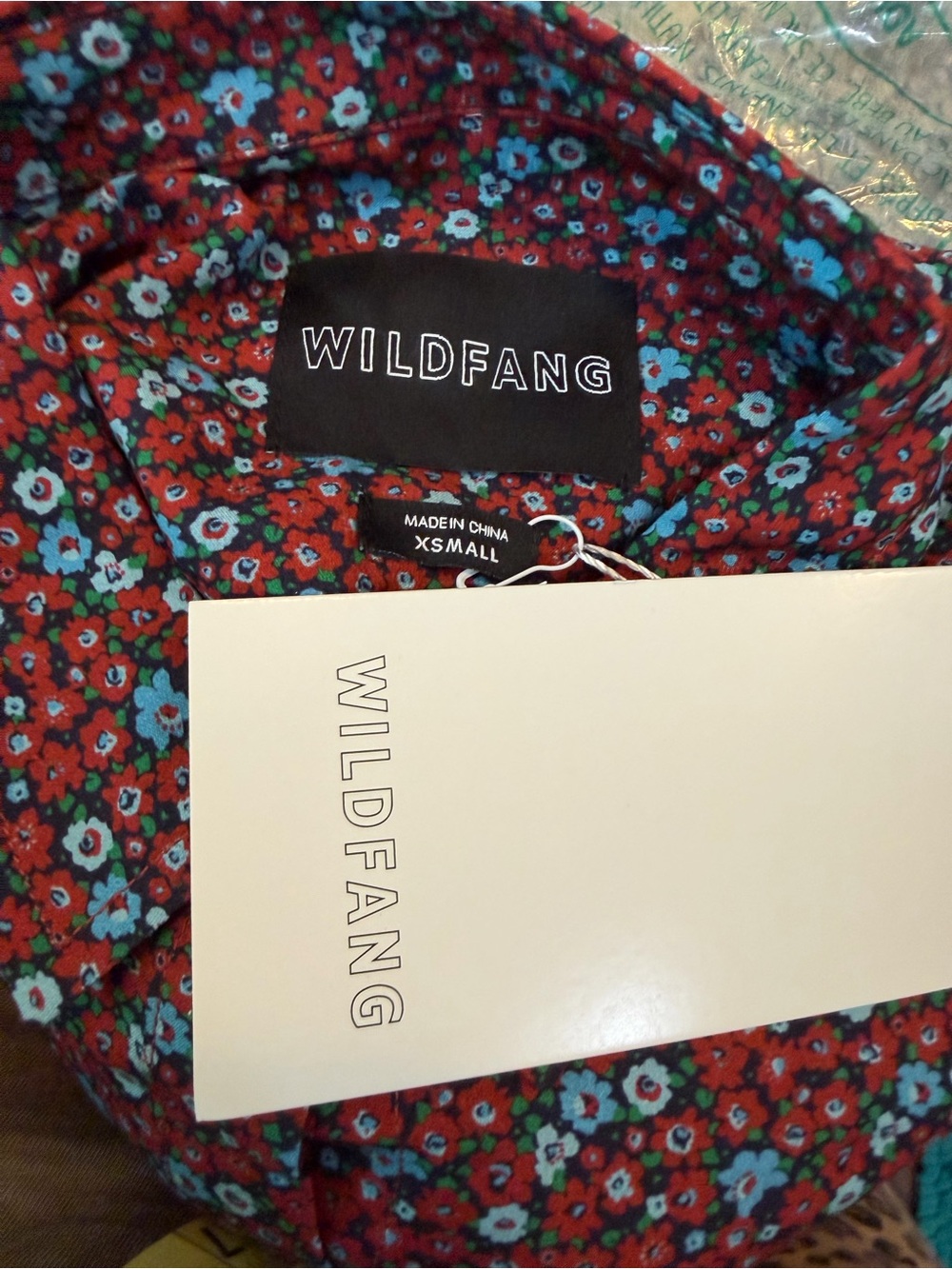 Nwt Xs Wildfang Empower Short Sleeve Button Down Rust Red Midi Floral Dress — image 4 of 6